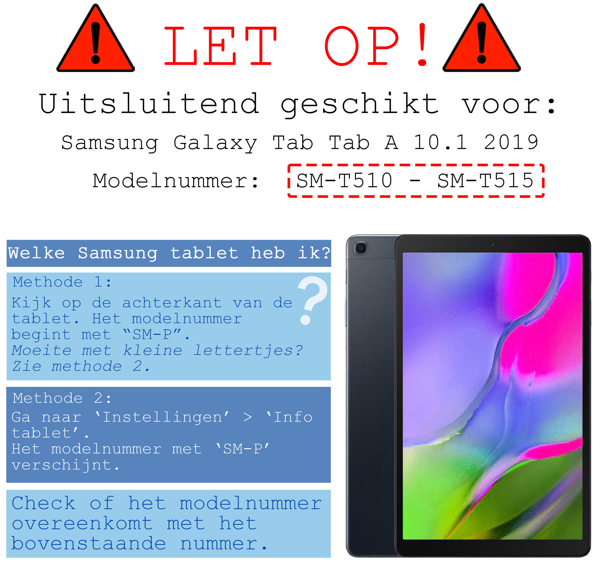 Nomfy Hoes Geschikt voor Samsung Galaxy Tab A 10.1 2019 Hoes Tri-fold Tablet Hoesje Case Met Screenprotector - Hoesje Geschikt voor Samsung Tab A 10.1 2019 Hoesje Hardcover Bookcase - Zwart