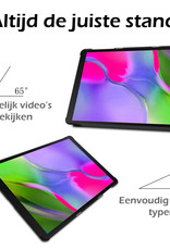 Nomfy Hoes Geschikt voor Samsung Galaxy Tab A 10.1 2019 Hoes Tri-fold Tablet Hoesje Case Met Screenprotector - Hoesje Geschikt voor Samsung Tab A 10.1 2019 Hoesje Hardcover Bookcase - Zwart