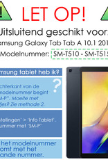 NoXx Hoesje Geschikt voor Samsung Galaxy Tab A 10.1 2019 Hoesje Case Hard Cover Hoes Book Case Met Screenprotector - Zwart