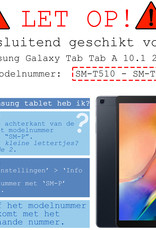 BASEY. Hoesje Geschikt voor Samsung Galaxy Tab A 10.1 2019 Hoes Case Tablet Hoesje Tri-fold Met Screenprotector - Hoes Geschikt voor Samsung Tab A 10.1 2019 Hoesje Hard Cover Bookcase Hoes - Zwart