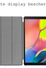 BASEY. Hoesje Geschikt voor Samsung Galaxy Tab A 10.1 2019 Hoes Case Tablet Hoesje Tri-fold Met Screenprotector - Hoes Geschikt voor Samsung Tab A 10.1 2019 Hoesje Hard Cover Bookcase Hoes - Zwart