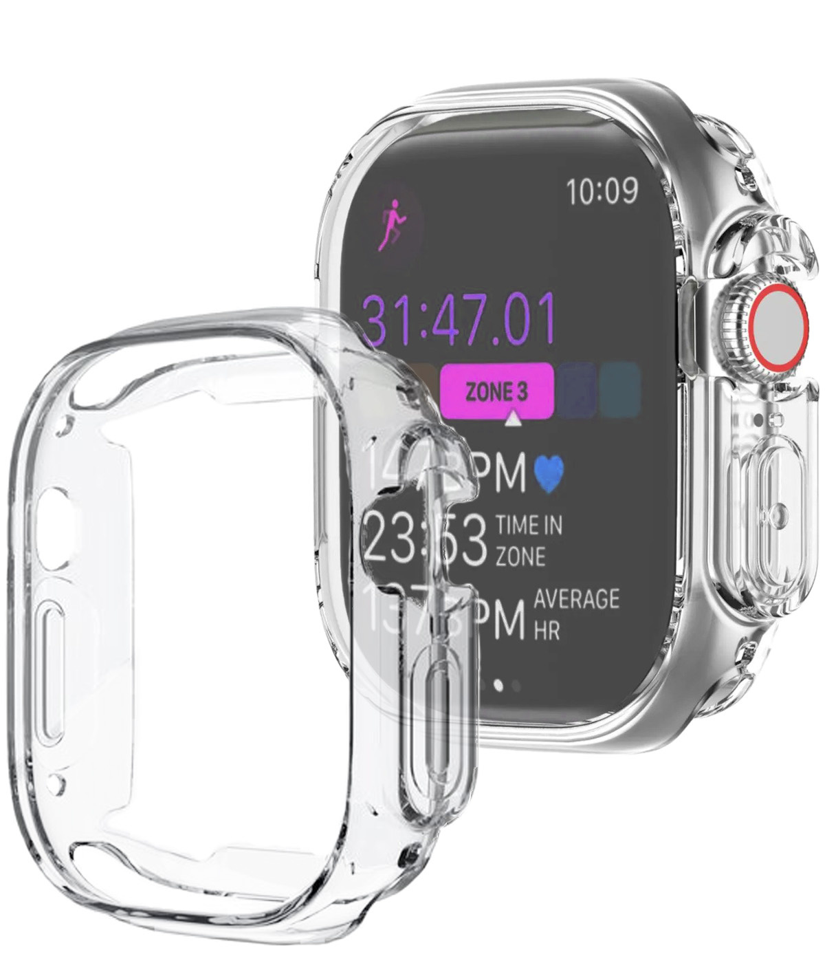 BASEY. Hoes Geschikt voor Apple Watch Ultra Hoesje Siliconen Case - Hoesje Geschikt voor Apple Watch Ultra (49 mm) Hoes - Transparant