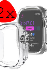 BASEY. Hoes Geschikt voor Apple Watch Ultra Hoesje Siliconen Case - Hoesje Geschikt voor Apple Watch Ultra (49 mm) Hoes - Transparant - 2 Stuks