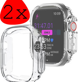 BASEY. Apple Watch Ultra Hoesje Siliconen Transparant - 49 mm - 2 PACK