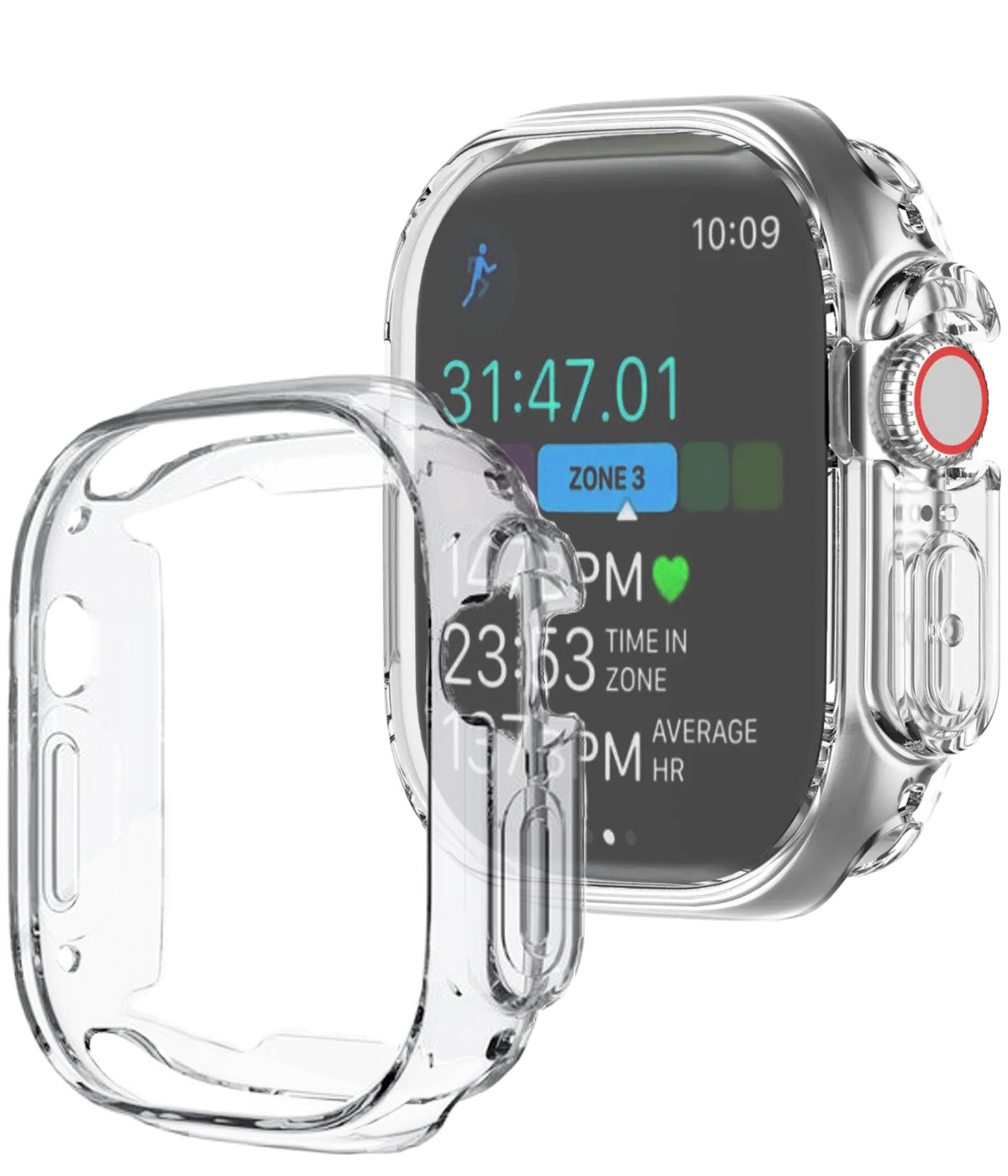 NoXx Hoes Geschikt voor Apple Watch Ultra Siliconen Case - Hoesje Geschikt voor Apple Watch Ultra (49 mm) Hoesje Cover Case - Transparant