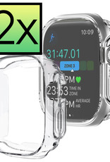 Hoes Geschikt Voor Apple Watch Ultra Siliconen Case 49 mm - Geschikt Voor Apple Watch Ultra Hoesje Cover Case - Transparant - 2x