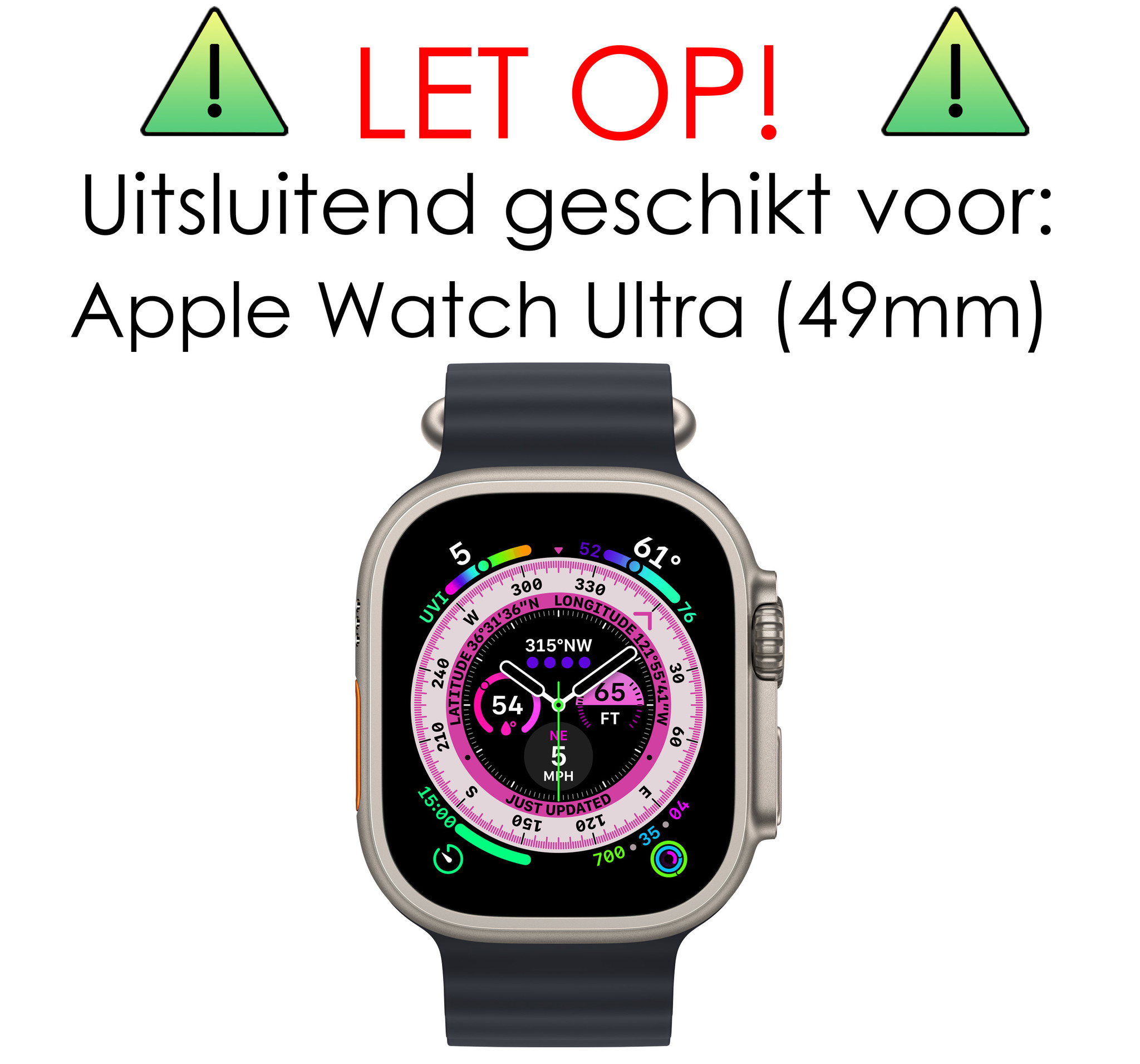 Hoes Geschikt Voor Apple Watch Ultra Siliconen Case 49 mm - Geschikt Voor Apple Watch Ultra Hoesje Cover Case - Transparant - 2x