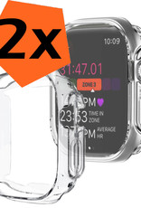 Hoesje Geschikt Voor Apple Watch Ultra Hoes Siliconen Case Cover (49 mm) - Geschikt Voor Apple Watch Ultra Hoesje - Transparant - 2 PACK