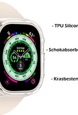 Nomfy Hoesje Geschikt voor Apple Watch Ultra Hoes Siliconen Case Cover - Hoes Geschikt voor Apple Watch Ultra (49 mm) Hoesje - Transparant - 2 PACK