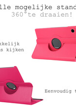 BASEY. Hoesje Geschikt voor Samsung Galaxy Tab A8 Hoes Case Hoesje 360 Draaibaar - Hoes Geschikt voor Samsung Tab A8 Hoesje Cover Draaibaar - Donkerroze