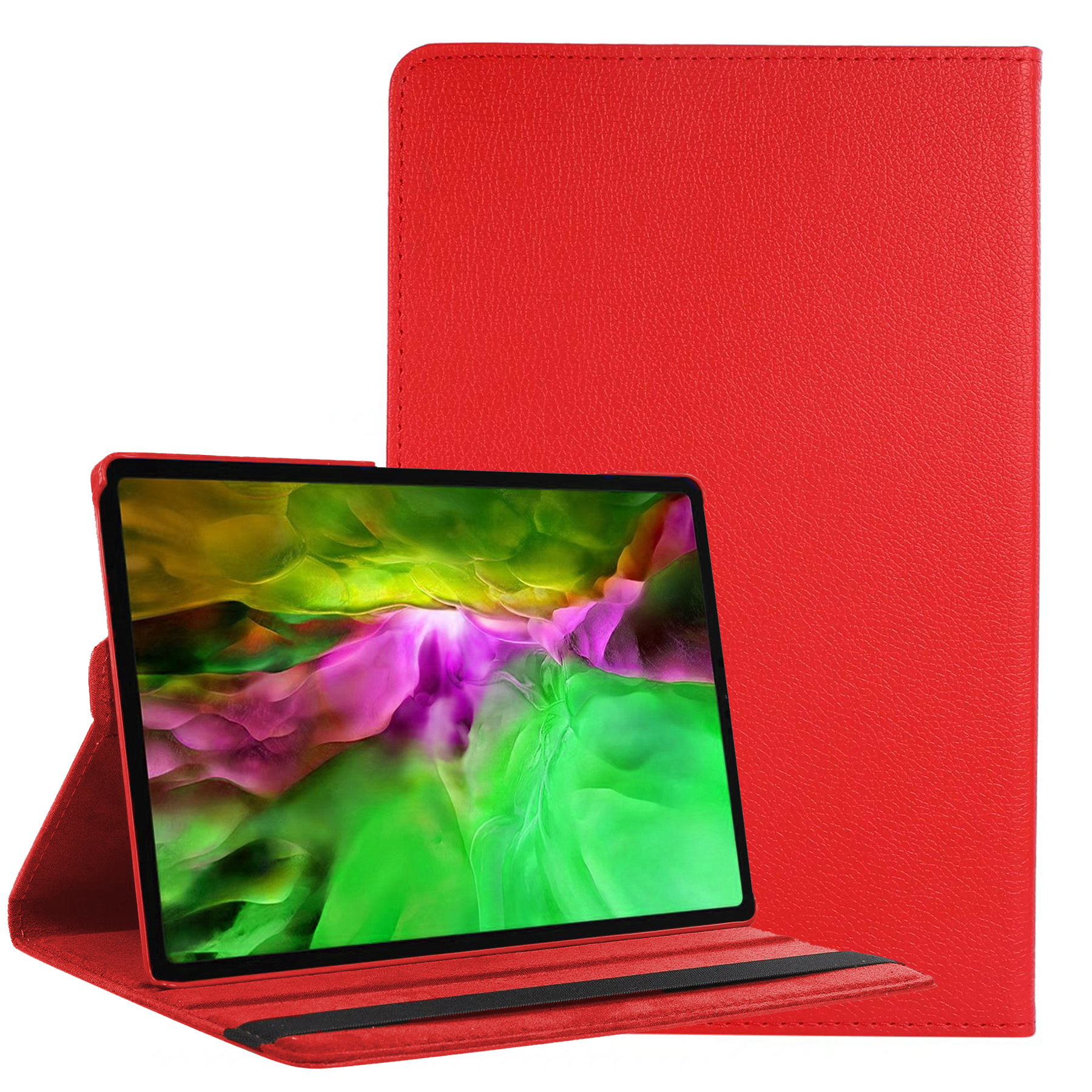 BASEY. Hoesje Geschikt voor Samsung Galaxy Tab A8 Hoes Case Hoesje 360 Draaibaar - Hoes Geschikt voor Samsung Tab A8 Hoesje Cover Draaibaar - Rood