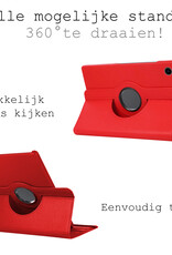 BASEY. Hoesje Geschikt voor Samsung Galaxy Tab A8 Hoes Case Hoesje 360 Draaibaar - Hoes Geschikt voor Samsung Tab A8 Hoesje Cover Draaibaar - Rood