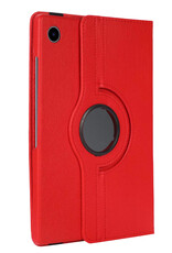 BASEY. Hoesje Geschikt voor Samsung Galaxy Tab A8 Hoes Case Hoesje 360 Draaibaar - Hoes Geschikt voor Samsung Tab A8 Hoesje Cover Draaibaar - Rood