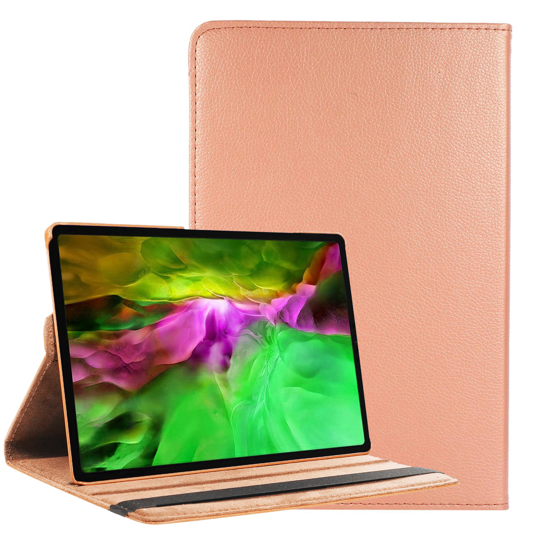 BASEY. Hoesje Geschikt voor Samsung Galaxy Tab A8 Hoes Case Hoesje 360 Draaibaar - Hoes Geschikt voor Samsung Tab A8 Hoesje Cover Draaibaar - Rosé goud