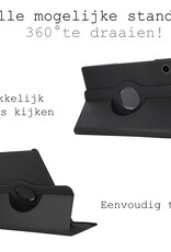 BASEY. Hoesje Geschikt voor Samsung Galaxy Tab A8 Hoes Case Hoesje 360 Draaibaar - Hoes Geschikt voor Samsung Tab A8 Hoesje Cover Draaibaar - Zwart