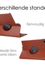 NoXx Hoesje Geschikt voor Samsung Galaxy Tab A8 Hoes Case Hard Cover 360 Draaibaar Hoesje - Bruin