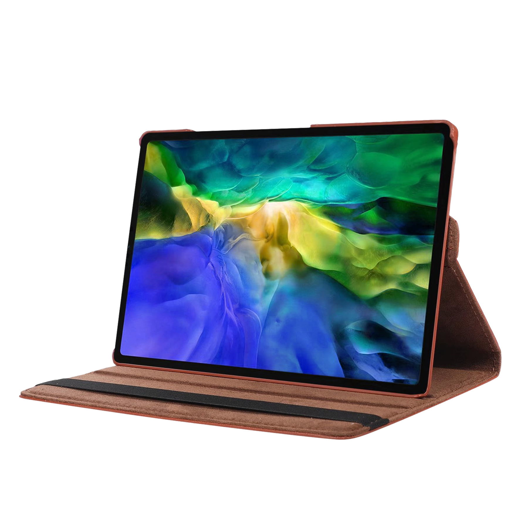 NoXx Hoesje Geschikt voor Samsung Galaxy Tab A8 Hoes Case Hard Cover 360 Draaibaar Hoesje - Bruin