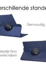 NoXx Hoesje Geschikt voor Samsung Galaxy Tab A8 Hoes Case Hard Cover 360 Draaibaar Hoesje - Donkerblauw