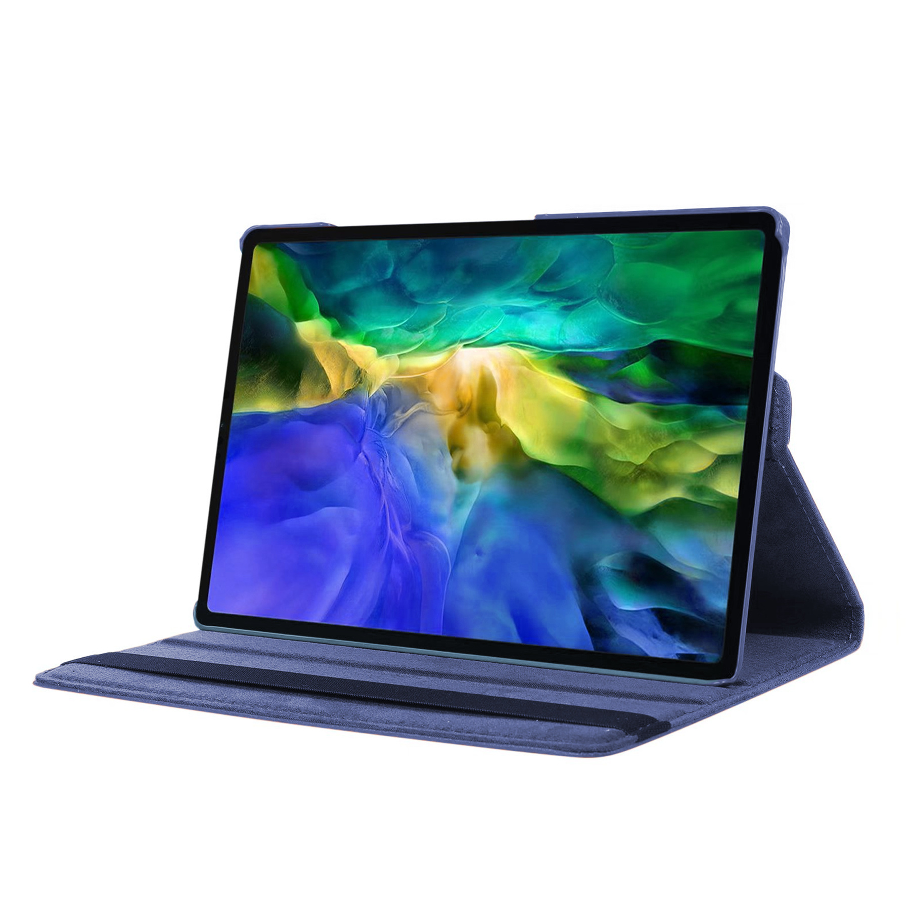 NoXx Hoesje Geschikt voor Samsung Galaxy Tab A8 Hoes Case Hard Cover 360 Draaibaar Hoesje - Donkerblauw