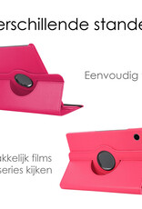 NoXx Hoesje Geschikt voor Samsung Galaxy Tab A8 Hoes Case Hard Cover 360 Draaibaar Hoesje - Donkerroze