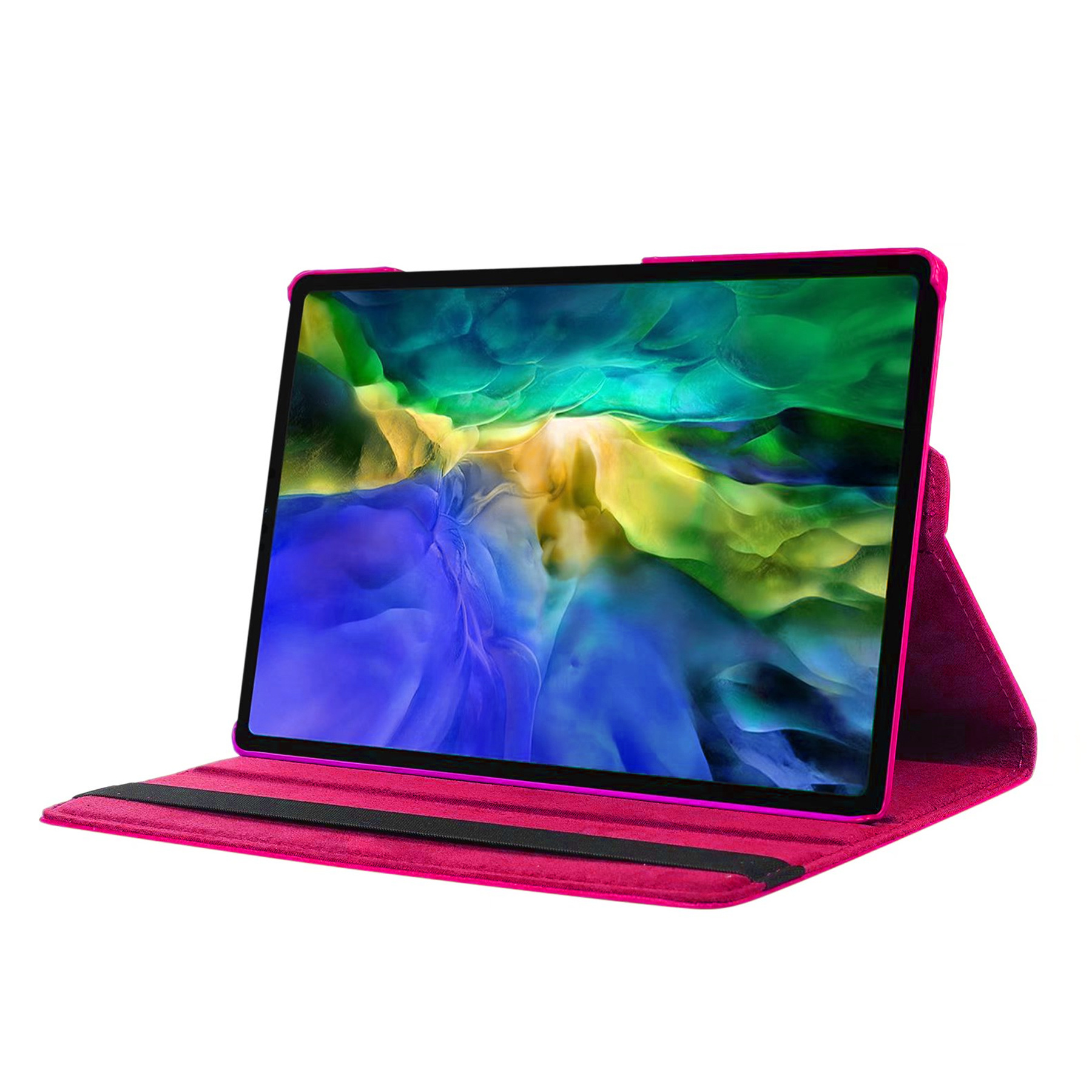 NoXx Hoesje Geschikt voor Samsung Galaxy Tab A8 Hoes Case Hard Cover 360 Draaibaar Hoesje - Donkerroze