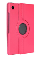 NoXx Hoesje Geschikt voor Samsung Galaxy Tab A8 Hoes Case Hard Cover 360 Draaibaar Hoesje - Donkerroze