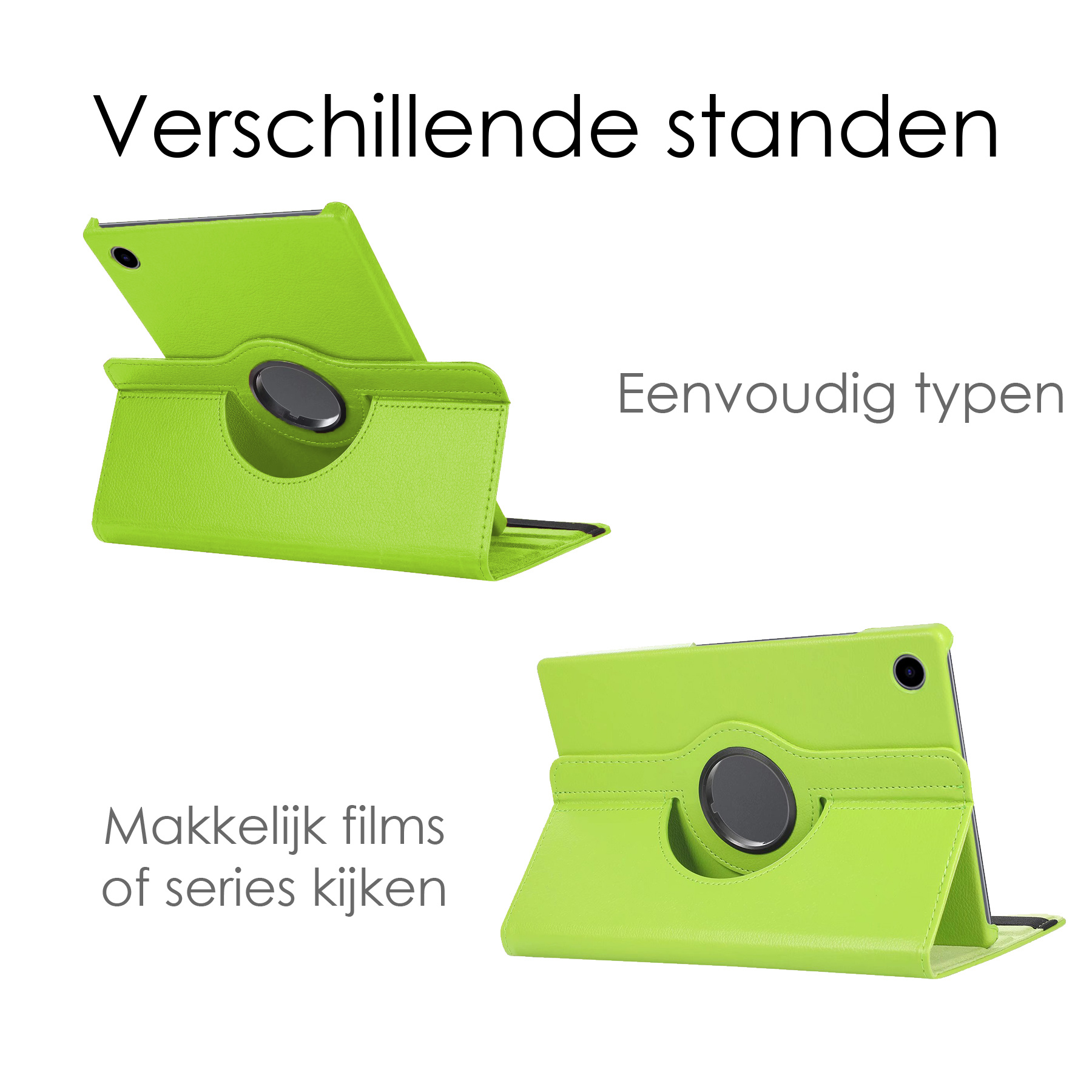 NoXx Hoesje Geschikt voor Samsung Galaxy Tab A8 Hoes Case Hard Cover 360 Draaibaar Hoesje - Groen