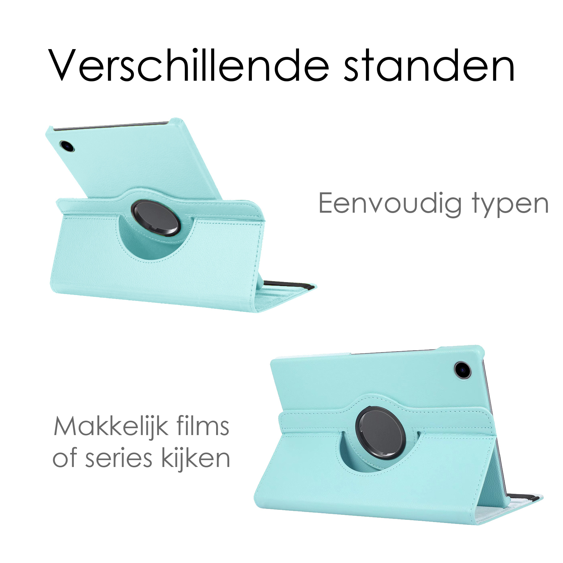NoXx Hoesje Geschikt voor Samsung Galaxy Tab A8 Hoes Case Hard Cover 360 Draaibaar Hoesje - Lichtblauw
