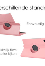 NoXx Hoesje Geschikt voor Samsung Galaxy Tab A8 Hoes Case Hard Cover 360 Draaibaar Hoesje - Lichtroze