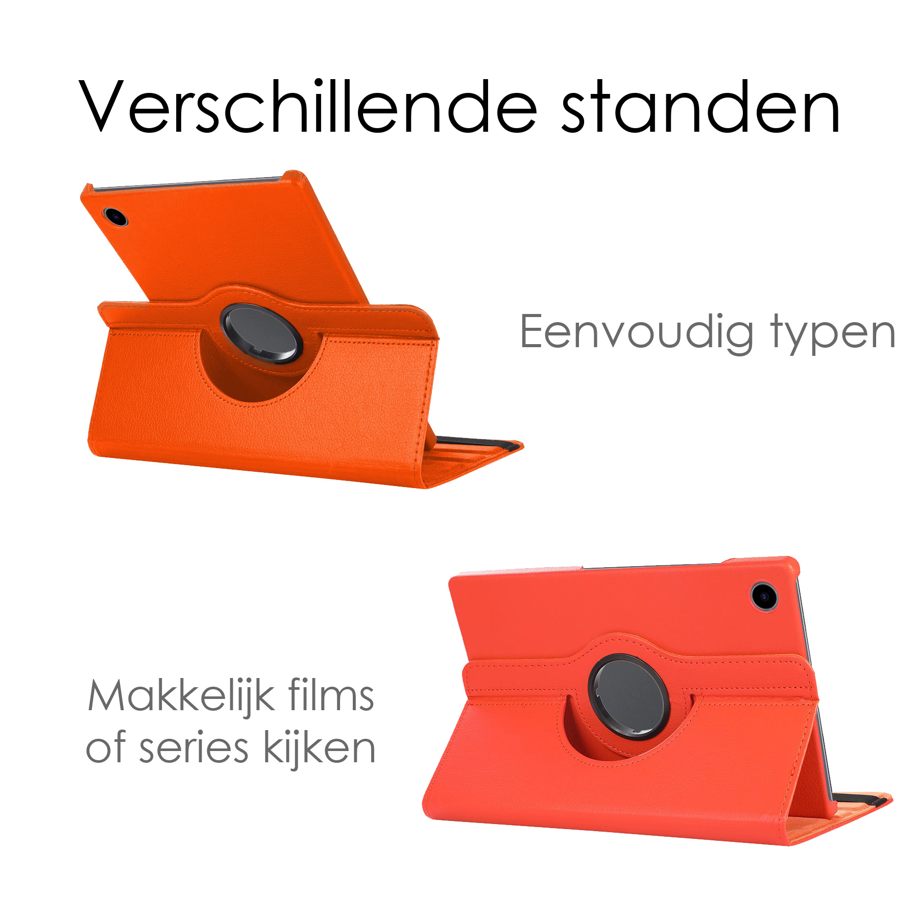 NoXx Hoesje Geschikt voor Samsung Galaxy Tab A8 Hoes Case Hard Cover 360 Draaibaar Hoesje - Oranje