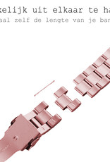 BASEY. Metalen Bandje Geschikt Voor Apple Watch Bandje 42/44/45 mm - Horloge Band Schakel Polsband Geschikt Voor Apple Watch 1-8 / SE - 42/44/45 mm - Rose Goud