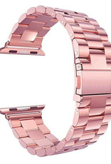 BASEY. Metalen Bandje Geschikt voor Apple Watch 1-8 / SE (42/44/45 mm) Bandje Metaal - Horloge Band Schakel Polsband Geschikt voor Apple Watch 1-8 / SE (42/44/45 mm) Band - Rose Goud