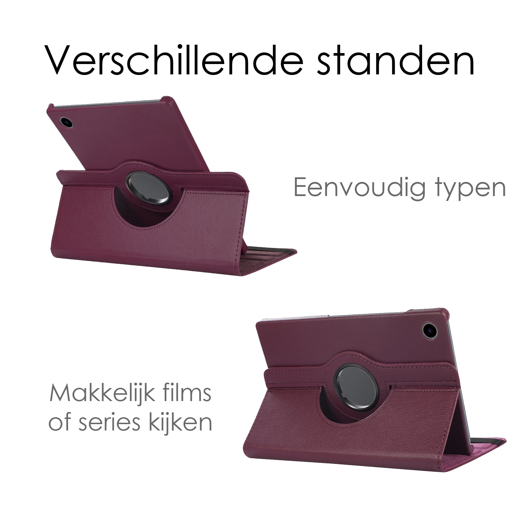 NoXx Hoesje Geschikt voor Samsung Galaxy Tab A8 Hoes Case Hard Cover 360 Draaibaar Hoesje - Paars