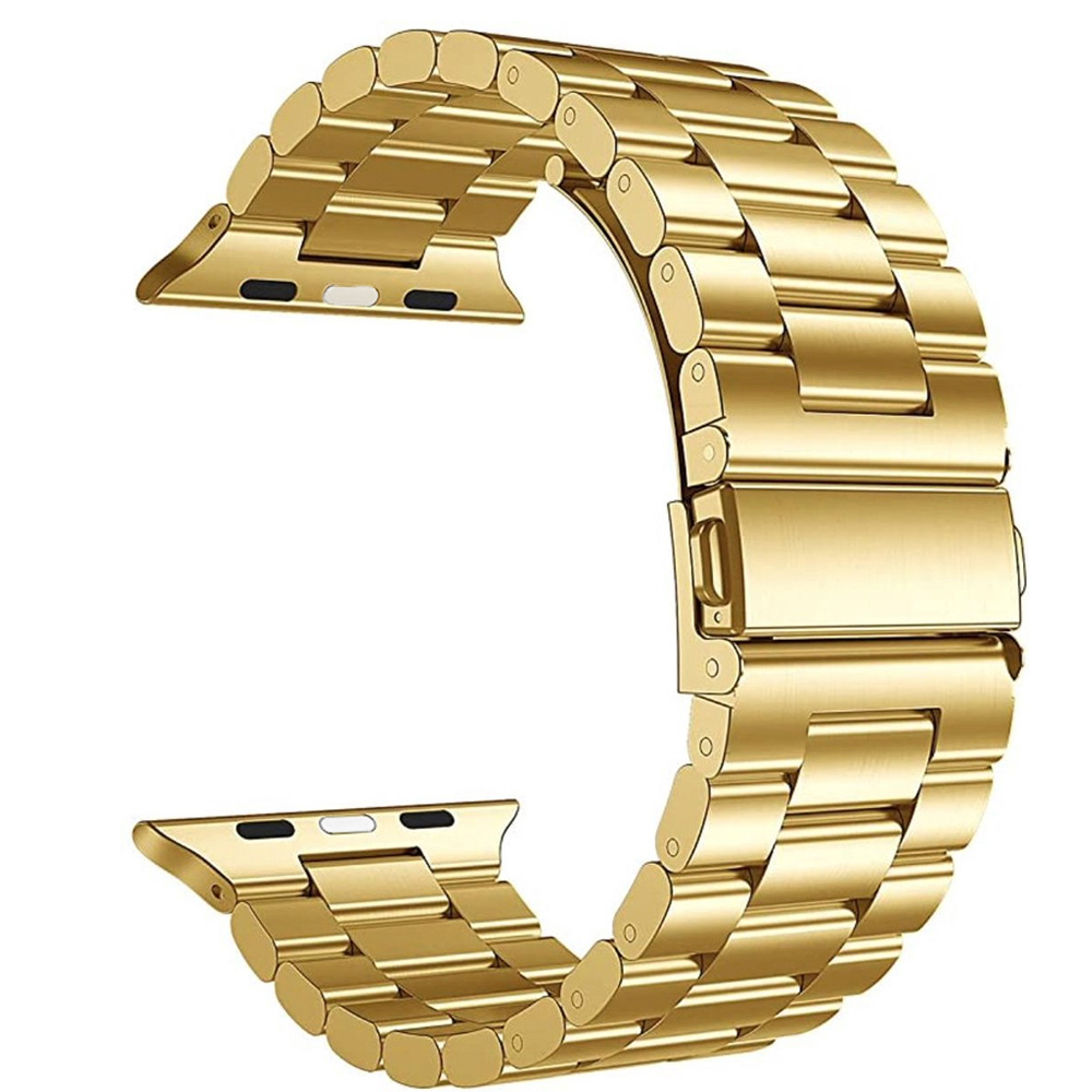 BASEY. Metalen Bandje Geschikt Voor Apple Watch Bandje 42/44/45 mm - Horloge Band Schakel Polsband Geschikt Voor Apple Watch 1-8 / SE - 42/44/45 mm - Goud