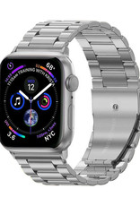 BASEY. Metalen Bandje Geschikt Voor Apple Watch Bandje 42/44/45 mm - Horloge Band Schakel Polsband Geschikt Voor Apple Watch 1-8 / SE - 42/44/45 mm - Zilver