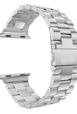 BASEY. Metalen Bandje Geschikt Voor Apple Watch Bandje 42/44/45 mm - Horloge Band Schakel Polsband Geschikt Voor Apple Watch 1-8 / SE - 42/44/45 mm - Zilver