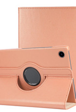 NoXx Hoesje Geschikt voor Samsung Galaxy Tab A8 Hoes Case Hard Cover 360 Draaibaar Hoesje - Rosé goud