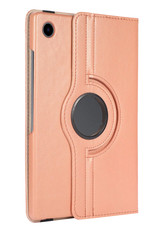 NoXx Hoesje Geschikt voor Samsung Galaxy Tab A8 Hoes Case Hard Cover 360 Draaibaar Hoesje - Rosé goud