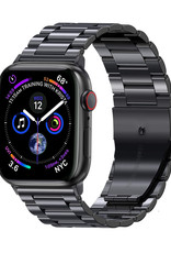 Metalen Bandje Geschikt Voor Apple Watch Bandje 42/44/45 mm - Horloge Band Schakel Polsband Geschikt Voor Apple Watch 1-8 / SE - 42/44/45 mm - Zwart