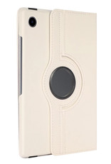NoXx Hoesje Geschikt voor Samsung Galaxy Tab A8 Hoes Case Hard Cover 360 Draaibaar Hoesje - Wit