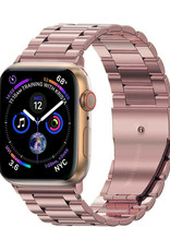 BASEY. Metalen Bandje Geschikt voor Apple Watch 1-8 / SE (38/40/41 mm) Bandje Metaal - Horloge Band Schakel Polsband Geschikt voor Apple Watch 1-8 / SE (38/40/41 mm) Band - Rose Goud