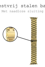 BASEY. Metalen Bandje Geschikt voor Apple Watch 1-8 / SE (38/40/41 mm) Bandje Metaal - Horloge Band Schakel Polsband Geschikt voor Apple Watch 1-8 / SE (38/40/41 mm) Band - Goud