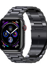 BASEY. Metalen Bandje Geschikt voor Apple Watch 1-8 / SE (38/40/41 mm) Bandje Metaal - Horloge Band Schakel Polsband Geschikt voor Apple Watch 1-8 / SE (38/40/41 mm) Band - Zwart
