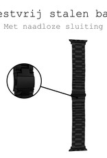 BASEY. Metalen Bandje Geschikt voor Apple Watch 1-8 / SE (38/40/41 mm) Bandje Metaal - Horloge Band Schakel Polsband Geschikt voor Apple Watch 1-8 / SE (38/40/41 mm) Band - Zwart