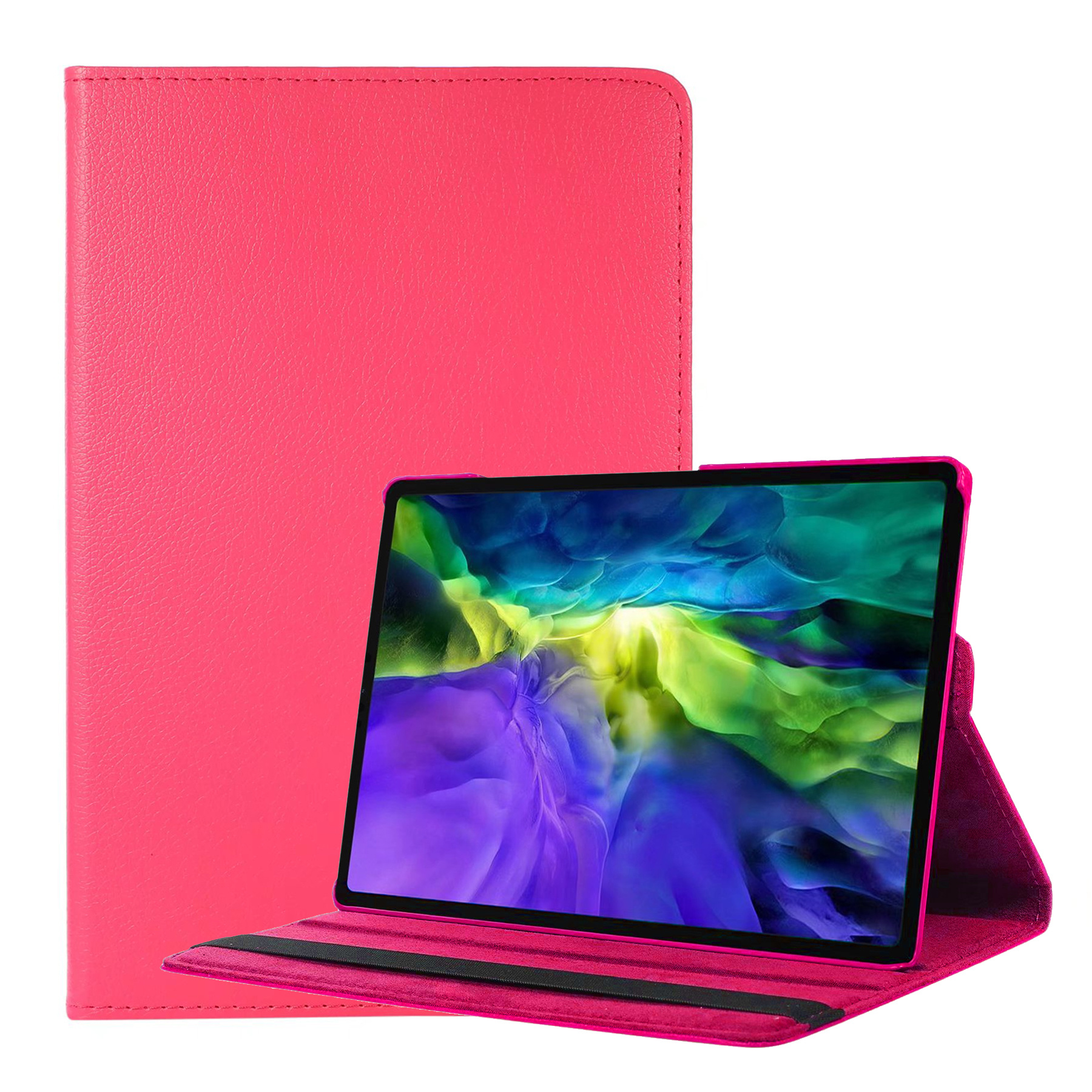 Nomfy Hoes Geschikt voor Samsung Galaxy Tab A8 Hoesje Case Draaibaar 360 graden - Hoesje Geschikt voor Samsung Tab A8 Hoes Draaibaar Hoesje Cover - Donkerroze