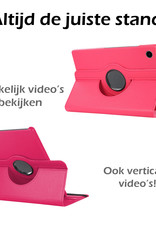 Nomfy Hoes Geschikt voor Samsung Galaxy Tab A8 Hoesje Case Draaibaar 360 graden - Hoesje Geschikt voor Samsung Tab A8 Hoes Draaibaar Hoesje Cover - Donkerroze