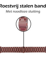 Nomfy Bandje Geschikt voor Apple Watch 1-8 / SE (42/44/45 mm) Bandje Metaal Horloge Band Schakels - Band Geschikt voor Apple Watch (42/44/45 mm) Bandje Shakels Metaal - Rose Goud