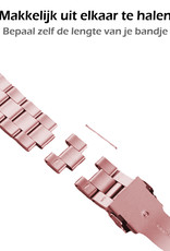 Nomfy Bandje Geschikt voor Apple Watch 1-8 / SE (42/44/45 mm) Bandje Metaal Horloge Band Schakels - Band Geschikt voor Apple Watch (42/44/45 mm) Bandje Shakels Metaal - Rose Goud
