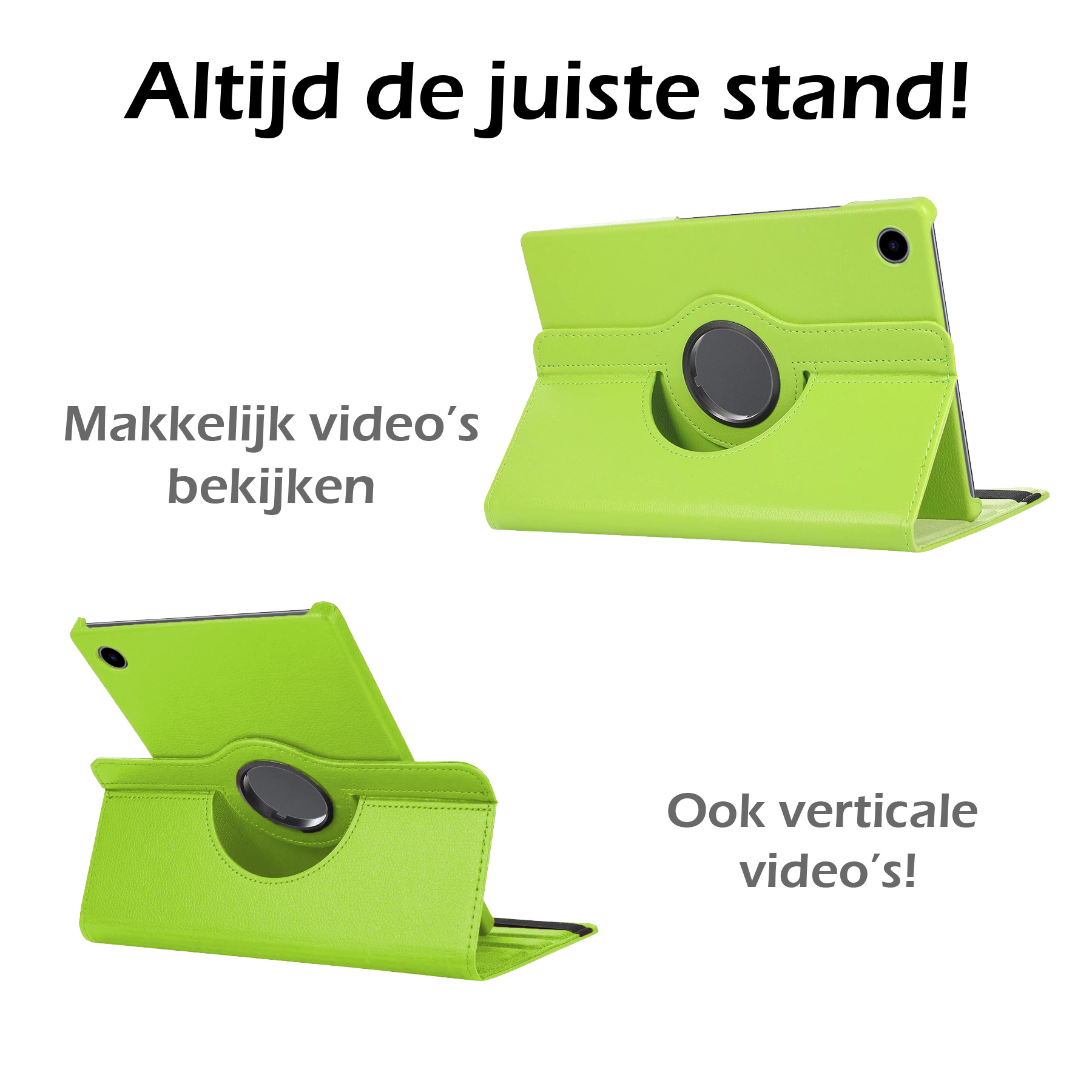 Nomfy Hoes Geschikt voor Samsung Galaxy Tab A8 Hoesje Case Draaibaar 360 graden - Hoesje Geschikt voor Samsung Tab A8 Hoes Draaibaar Hoesje Cover - Groen