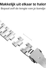 Nomfy Bandje Geschikt voor Apple Watch 1-8 / SE (42/44/45 mm) Bandje Metaal Horloge Band Schakels - Band Geschikt voor Apple Watch (42/44/45 mm) Bandje Shakels Metaal - Zilveren